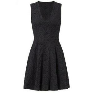 10 Crosby Derek Lam Dress Little Black lace Sleeveless V neck Fit Flare …